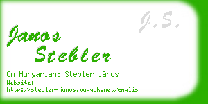 janos stebler business card